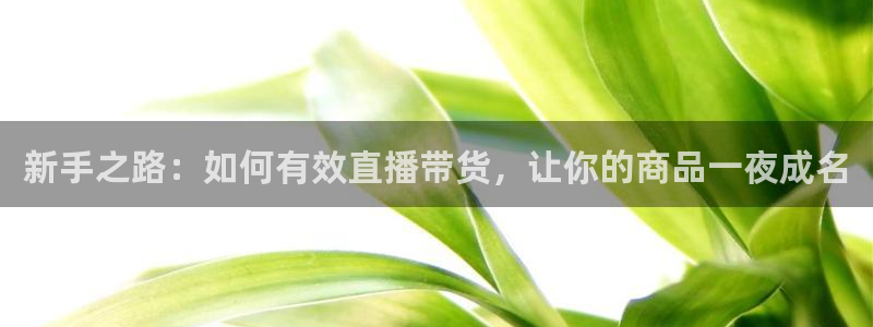 24直播吧 看球吧：新手之路：如何有效直播带货，让你的商品一夜成名